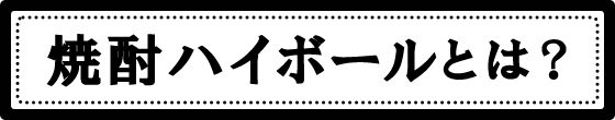 焼酎ハイボールとは?
